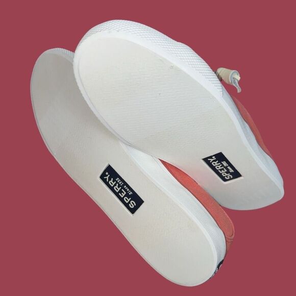 NWOB Sperry Women's Crest Vibe Linen Sneaker Washed Salmon Size 6.5 - Picture 7 of 7